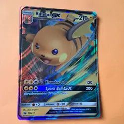 RAICHU GX SM213 Black Star PROMO Pokemon card Super Rare holo - Image 1