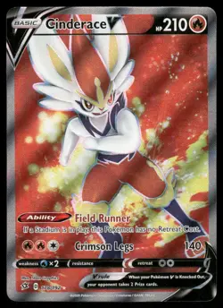 Pokemon Cards Cinderace V 178/192 Rebel Clash Rare Ultra NM - Image 1