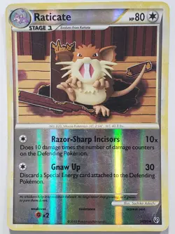 REVERSE HOLO Raticate 34/90 PL - Undaunted Pokemon Card - Sachiko Adachi Art - Image 1