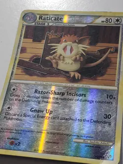 REVERSE HOLO Raticate 34/90 PL - Undaunted Pokemon Card - Sachiko Adachi Art - Image 2