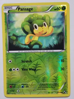REVERSE HOLO Pansage 7/114 LP - Black White Pokemon Card - sui Art - Image 1