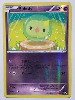 REVERSE HOLO Solosis 55/114 LP - Black White Pokemon Card - MAHOU Art - Image 1