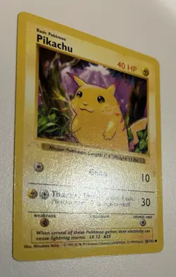 Pokemon Pikachu 1st Edition Ghost Stamp Error/Misprint. 58/102 Base Set - LP - Image 3