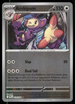 Reverse Holo Me02: Phantasmal Flames Pokemon TCG Ambipom - Image 1