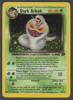 2000 Pokemon Dark Arbok Team Rocket Holo Rare 2/82 NM Near Mint - Image 1