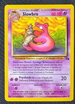SLOWBRO 43/62 UC FOSSIL POKEMON LP - Image 1