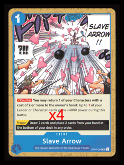 X4 Set Slave Arrow - 500 Years in the Future (OP07) English Playset One Piece NM - Image 1