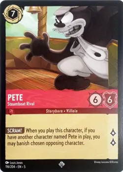 116/204 PETE STEAMBOAT RIVAL SHIMMERING SKIES SUPER RARE DISNEY LORCANA CARD - Image 1