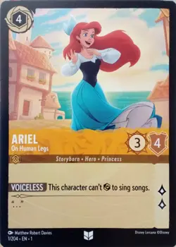 1/204 ARIEL ON HUMAN LEGS THE FIRST CHAPTER UNCOMMON DISNEY LORCANA CARD - Image 1