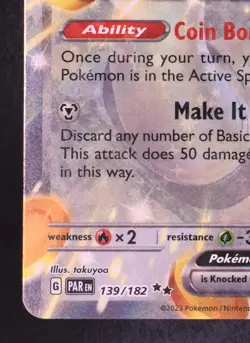 Gholdengo ex 139/182 - Pokemon Paradox Rift Double rare Card - Image 2