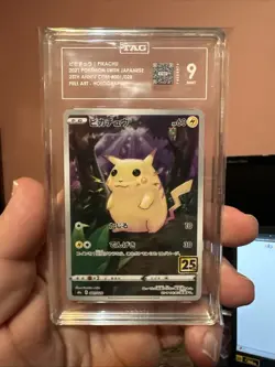 2021 Pokemon Japanese 25th Anniversary Pikachu Full Art 001/028 TAG Mint 9!! - Image 1