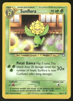 Pokemon Tcg Sunflora #50 Pokemon Neo Genesis LP - Image 1