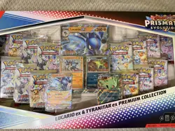 Pokemon TCG Prismatic Evolutions Lucario & Tyranitar EX Sealed Premium Coll NIB - Image 2