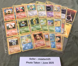 1999 BASE SET POKEMON CARDS BUNDLE #2 (53 OUT OF 102) COMMON/UNCOMMON/RARE - Image 1
