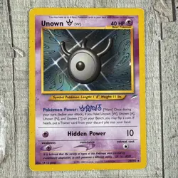 Pokemon Card - Unown [W] Neo Destiny 29/105 Rare Vintage Heavily Played Wear - Image 2