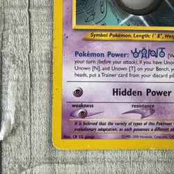 Pokemon Card - Unown [W] Neo Destiny 29/105 Rare Vintage Heavily Played Wear - Image 5