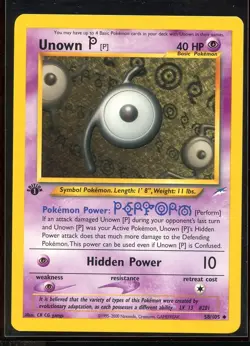 Unown P Uncommon 58/105 LP/Pl 1st Edition Neo Destiny Pokemon - Image 1