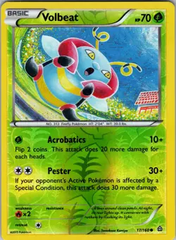 Volbeat 17/160 XY - Primal Clash Pokemon TCG LP-NM - Image 1