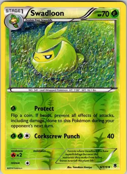 Swadloon 6/119 XY - Phantom Forces Pokemon TCG NM Reverse Holo - Image 1