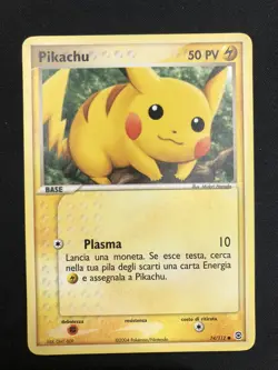 Pokemon Pikachu 74/112 Ex Rosso Fuoco Verde Foglia ITA Carte Nintendo Vintage - Image 1