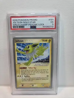 2008 POKEMON WORLD CHAMPIONSHIPS JOLTEON GOLD STAR 101/108 PSA 5 - Image 1