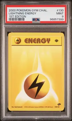 2000 POKEMON GYM CHALLENGE 130 LIGHTNING ENERGY PSA 9 MINT 1ST EDITION - Image 1