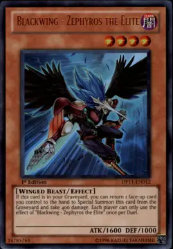 Yugioh Blackwing - Zephyros the Elite DP11-EN012 Ultra Rare 1st Ed VLP - Image 1