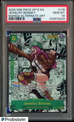 2025 One Piece OP12 En Manga Alternate Art #118 Jewerly Bonney PSA 10 GEM MINT - Image 1