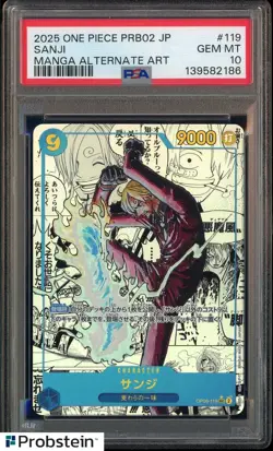 2025 One Piece PRB02 Japanese Manga Alternate Art #119 Sanji PSA 10 MINT - Image 1