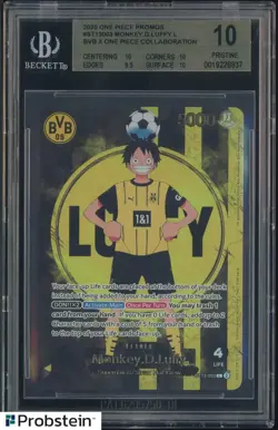 2025 ONE PIECE PROMOS BVB X ONE PIECE MATCH DAY 2025 #003 MONKEY D. LUFFY BGS 10 - Image 1