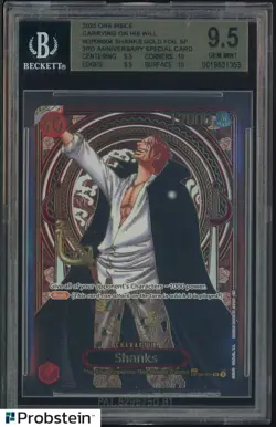 2025 One Piece Carrying On His Will OP09004 Shanks Gold 3rd Anniversary BGS 9.5 - Image 1