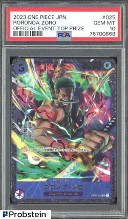2023 One Piece JPN Official Event Top Prize #025 Roronoa Zoro PSA 10 GEM MINT - Image 1