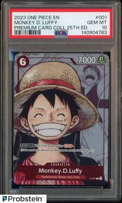 Lot (10) 2023 One Piece Premium Card Coll 25th ED Sequential PSA 10 Set w/ Luffy - Image 5