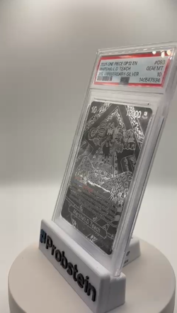 2025 One Piece OP12 EN 3rd Anniversary Silver #093 Marshall D. Teach PSA 10 - Image 2