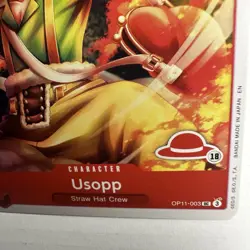 One Piece Card, Usopp OP11-003 UC, red straw hat logo 18, sogeking, god usopp - Image 5