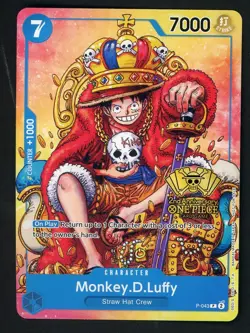 Monkey.D.Luffy (2nd Anniversary Stamped) P-043 One Piece Promo Non Foil - Image 1