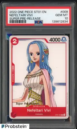 2022 One Piece ST01 EN Super Pre-Release #009 Nefeltari Vivi PSA 10 GEM MINT - Image 1
