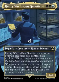MTG Borderles UB: Jurassic World REX Henry Wu, InGen Geneticist MINT - Image 1