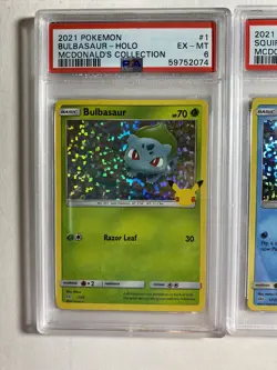 2021 Pokemon Mcdonalds 25th Anniversary Kanto Bulbasaur & Squirtle Holo. X2068 - Image 2