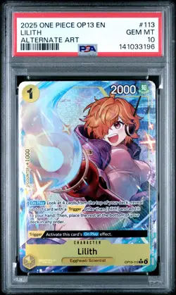 2025 ONE PIECE OP13-CARRYING ON HIS WILL ALTERNATE ART #113 LILITH PSA 10 - Image 1