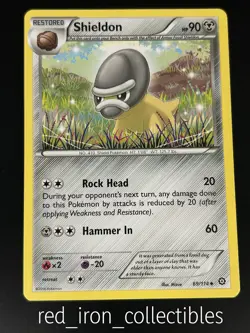 Shieldon 69/114 Uncommmon Steam Siege XY Pokemon Card 2016 - Image 1
