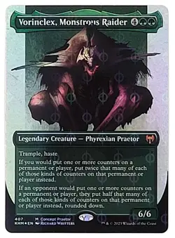 MTG Vorinclex, Monstrous Raider (Borderless)(Step-and Comleat Foil) MINT/NM x1 - Image 1