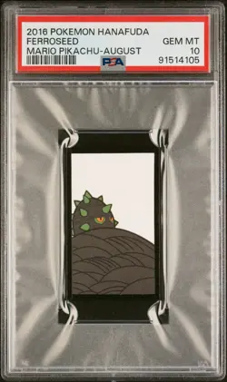 Pokemon Ferroseed August Mario Pikachu Hanafuda 2016 PSA 10 GEM MINT - Image 1