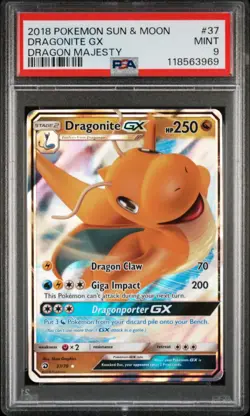 2018 Pokemon Sun & Moon Dragon Majesty Dragonite GX Dragon Majesty PSA 9 #37 - Image 1