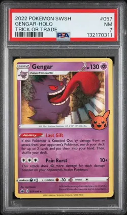 2021 POKEMON SWORD & SHIELD CHILLING REIGN #057 GENGAR-HOLO PSA 7 - Image 1