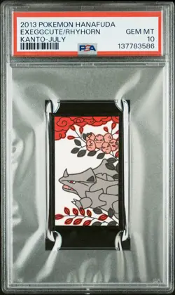 2013 POKEMON HANAFUDA KANTO JULY EXEGGCUTE/RHYHORN PSA 10 - Image 1