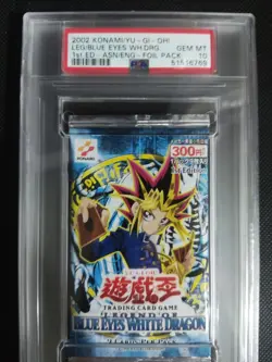 2002 Yu-Gi-Oh LoB Legend Blue Eyes White Dragon 1st Ed Graded Sealed Pack PSA 10 - Image 2