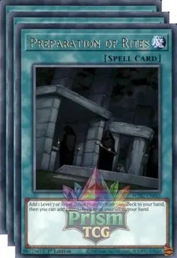 X3 Playset 1st ed Preparation of Rites rare WISU-EN045 Yugioh - Image 1