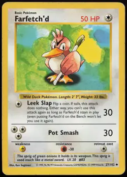 Farfetch'd [Shadowless] #27 Base Set Pokemon Card - Image 1