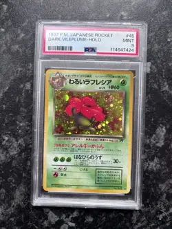 1997 POKEMON JAPANESE ROCKET #45 DARK VILEPLUME-HOLO PSA 9 MINT - Image 1